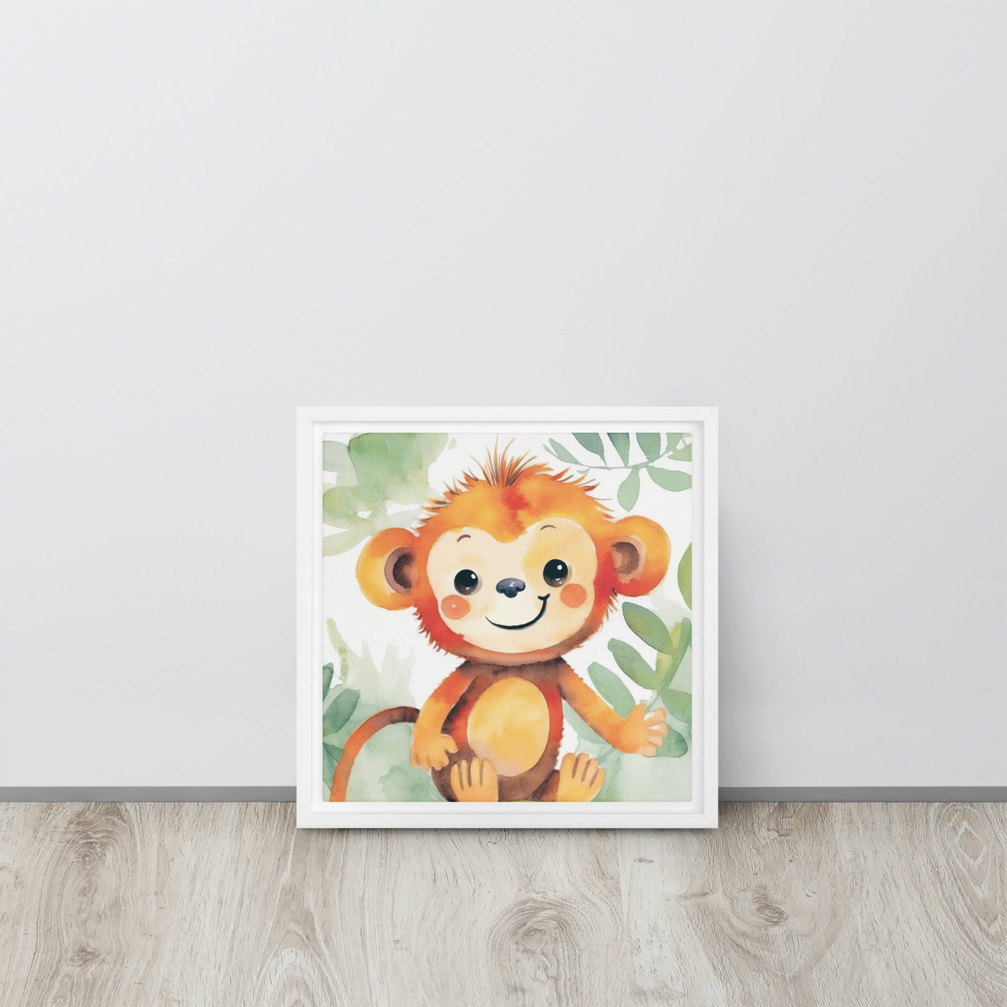 Monkey Art Framed Canvas