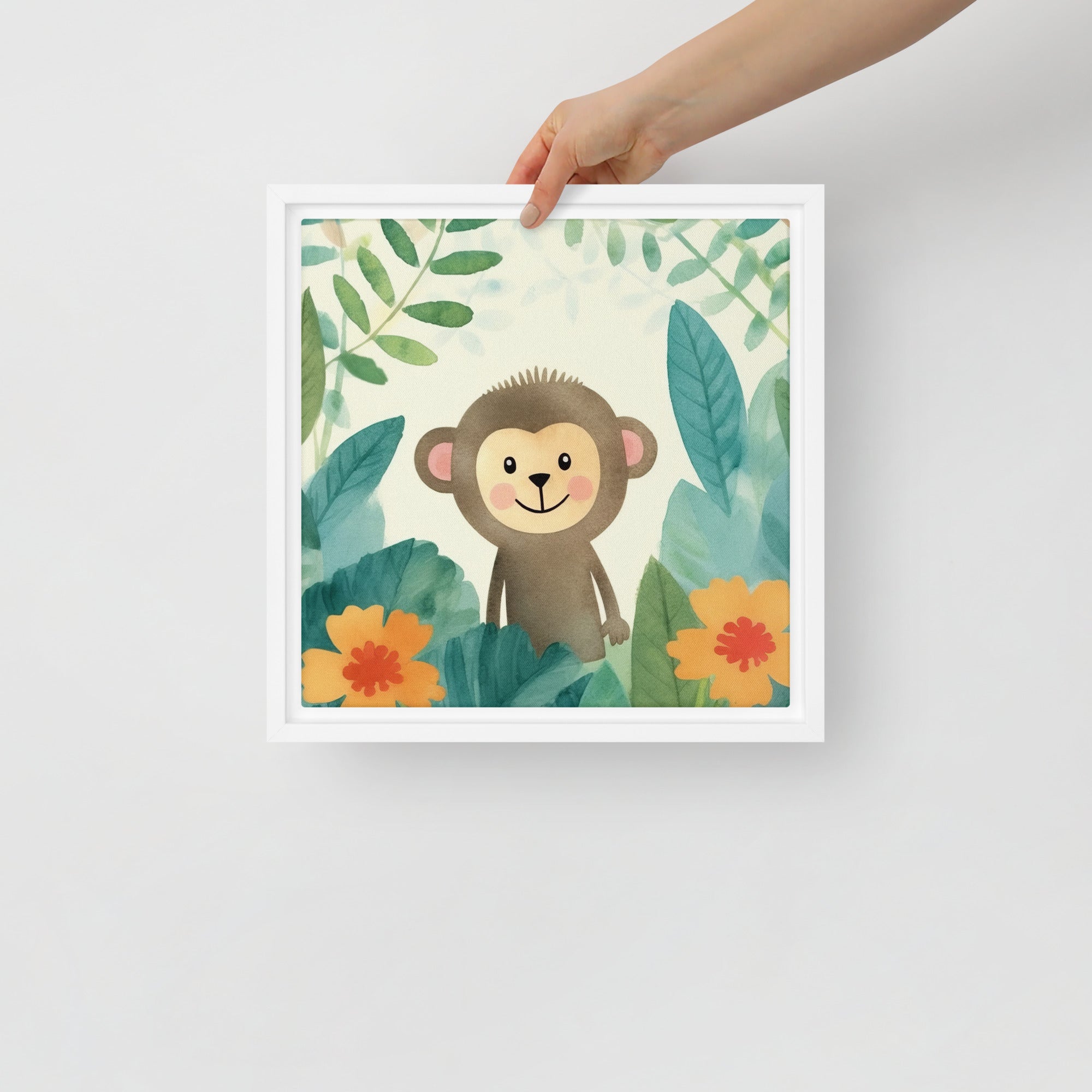 Monkey Art Framed Canvas