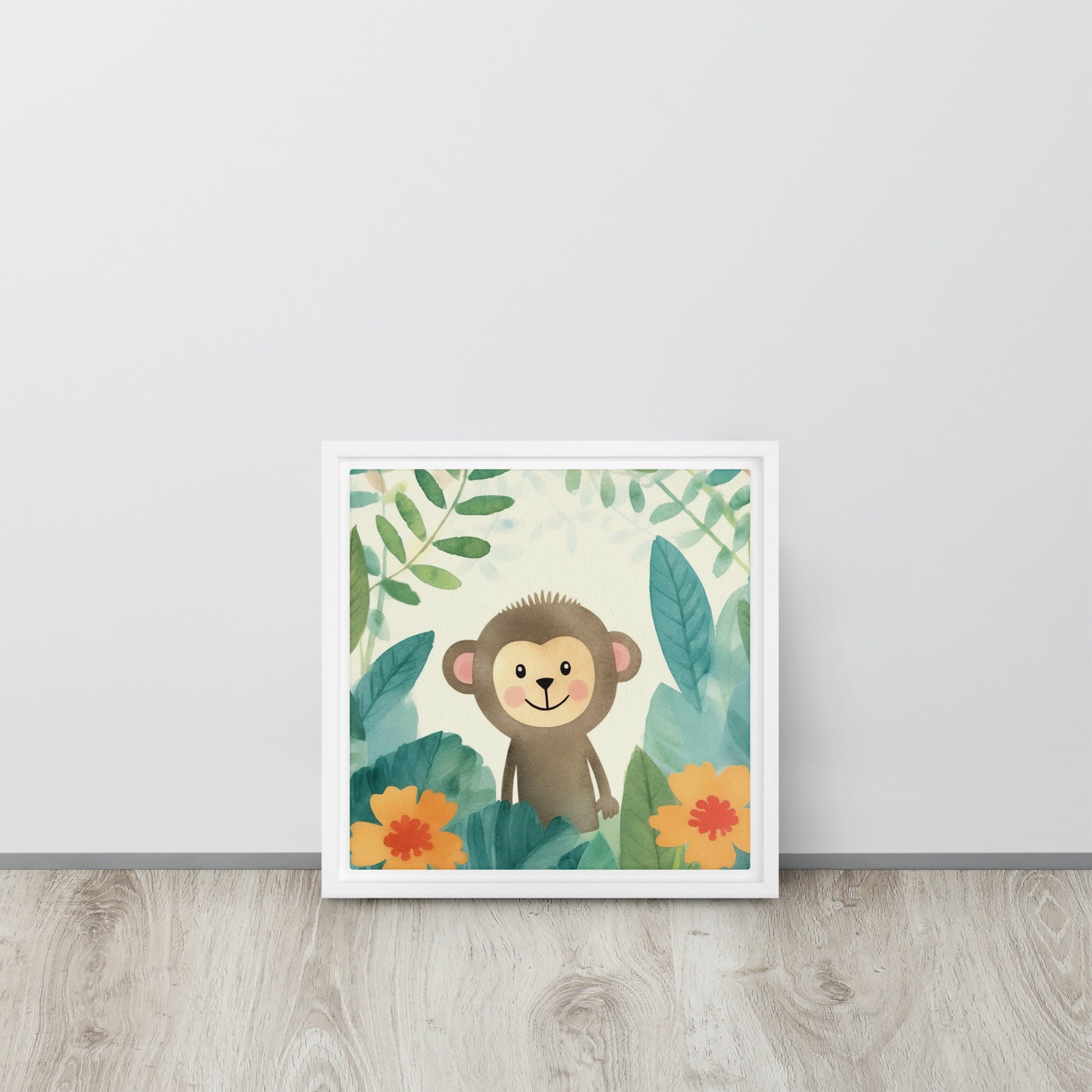 Monkey Art Framed Canvas