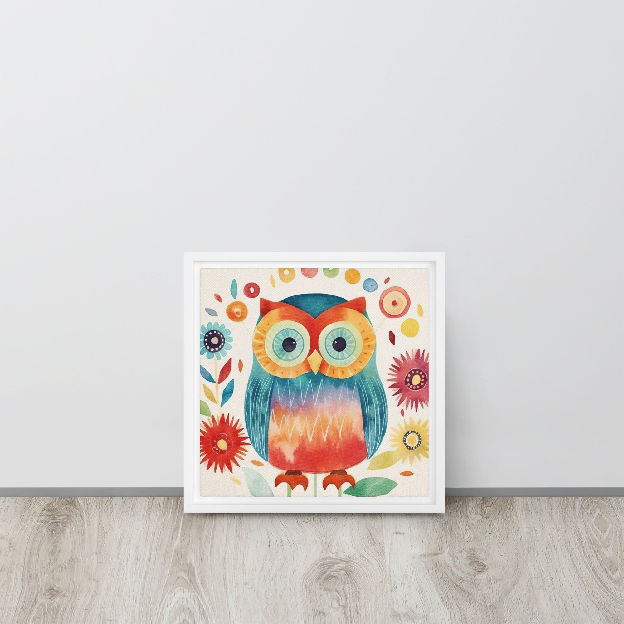 Owl Art Framed Canvas