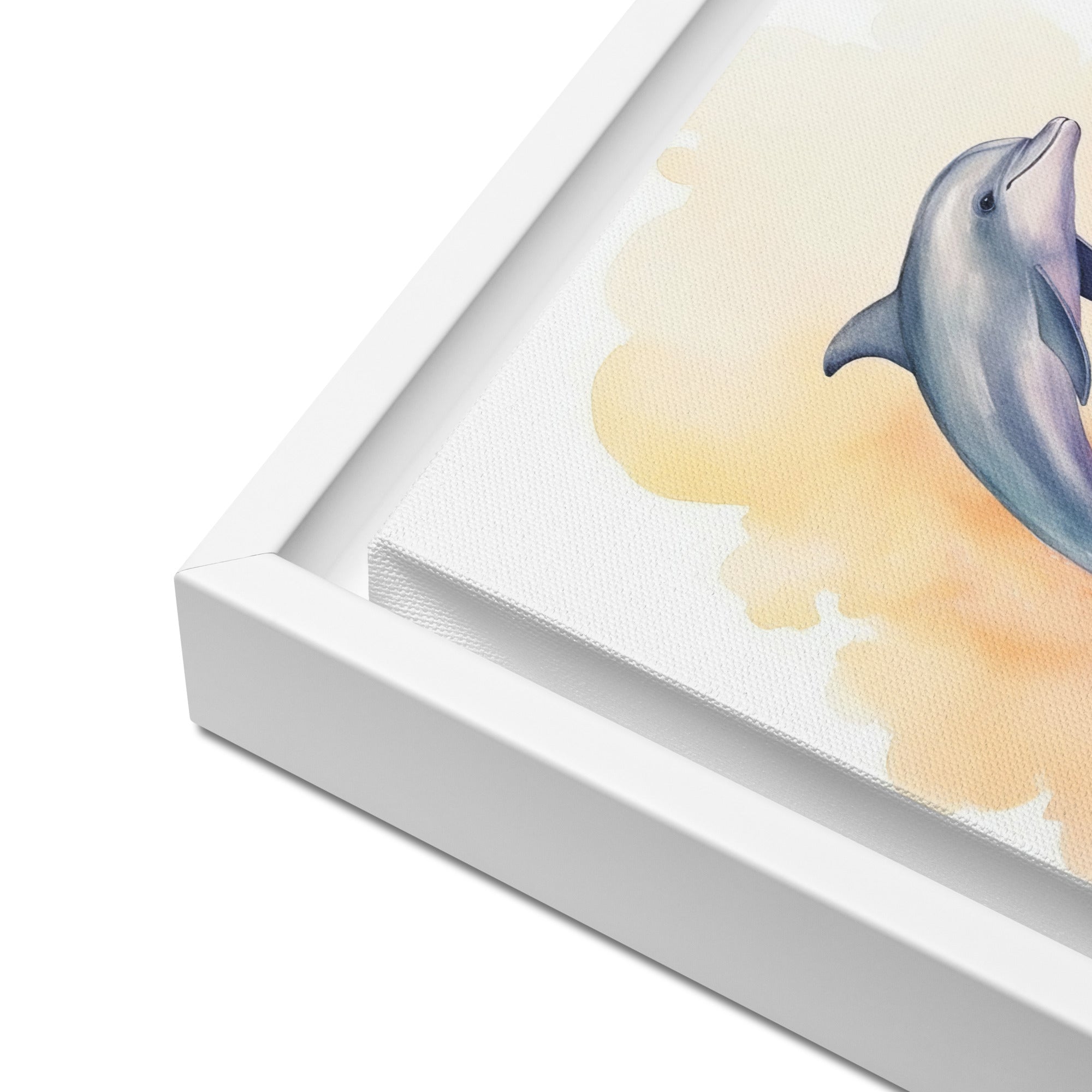 Dolphin Art Framed Canvas