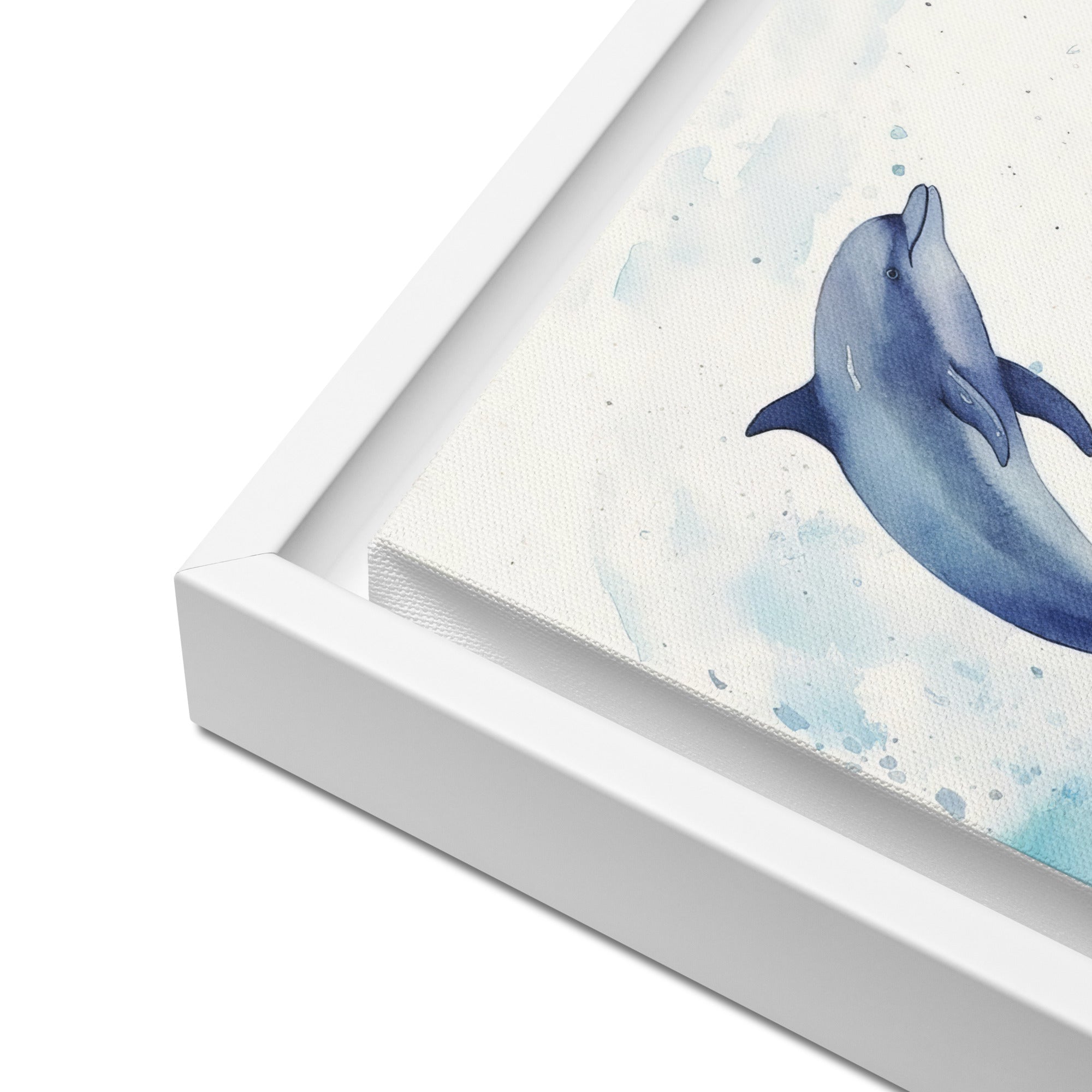 Dolphin Art Framed Canvas