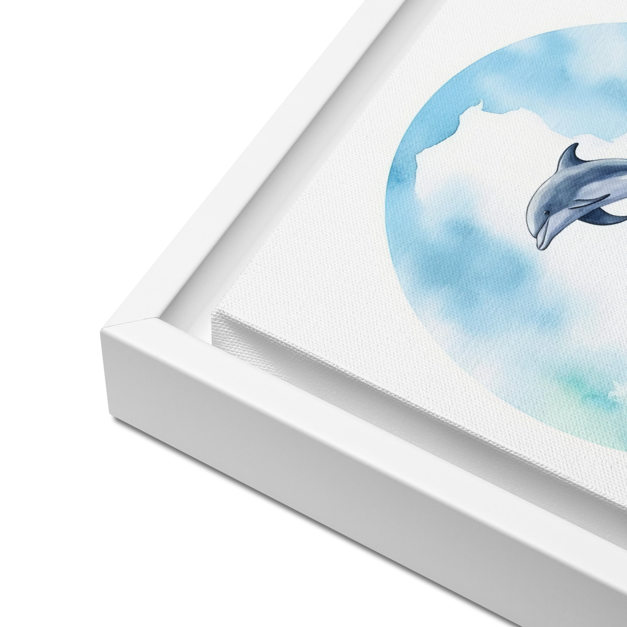 Dolphin Art Framed Canvas