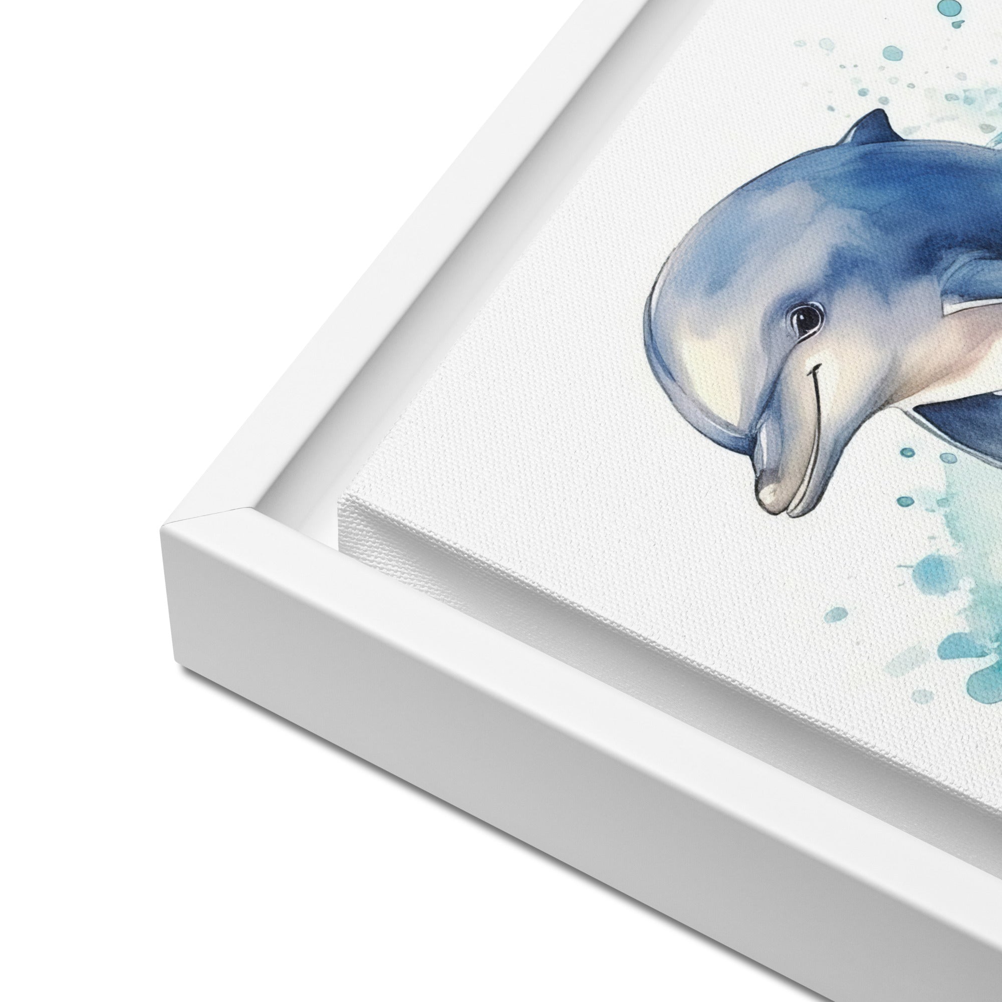 Dolphin Art Framed Canvas