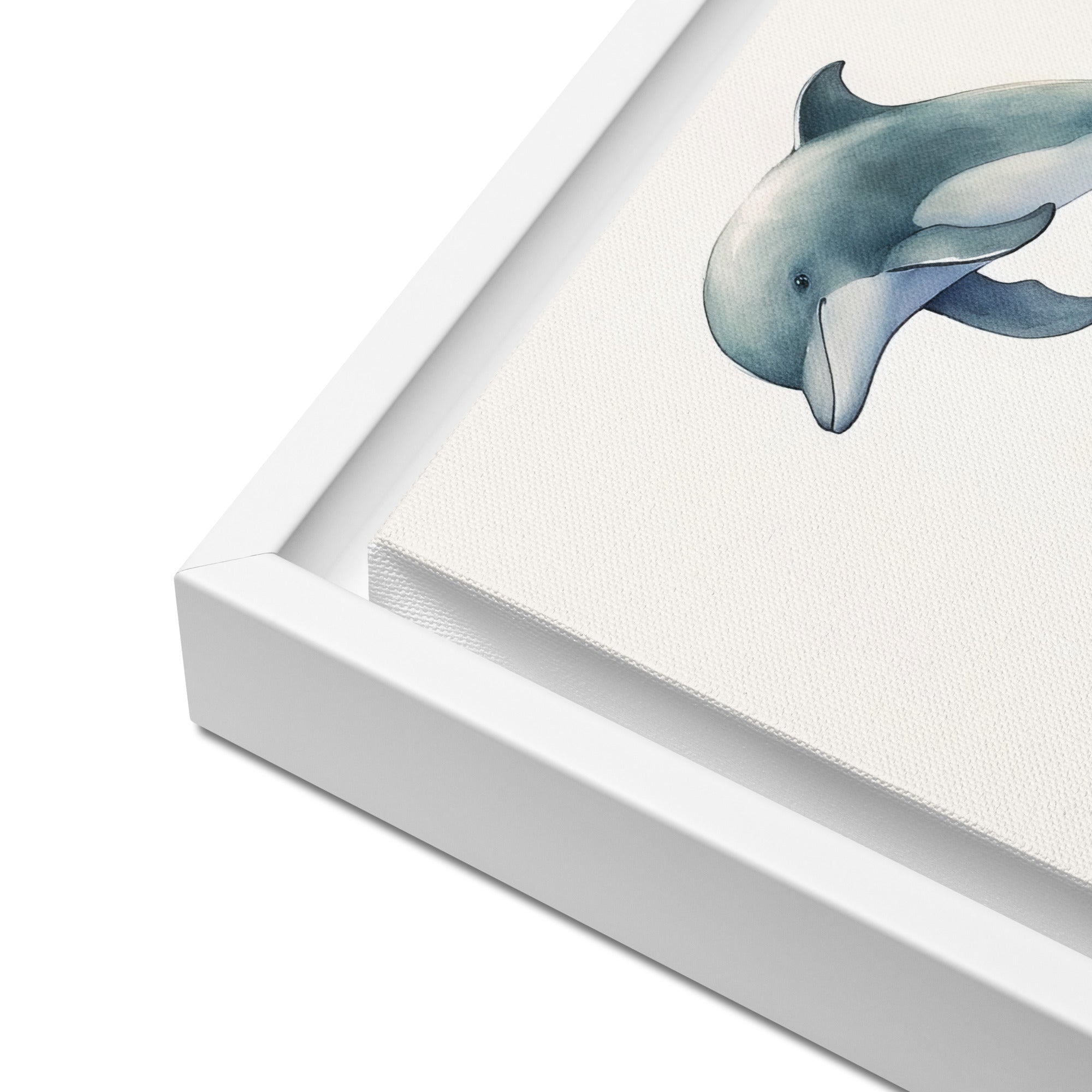 Dolphin Art Framed Canvas