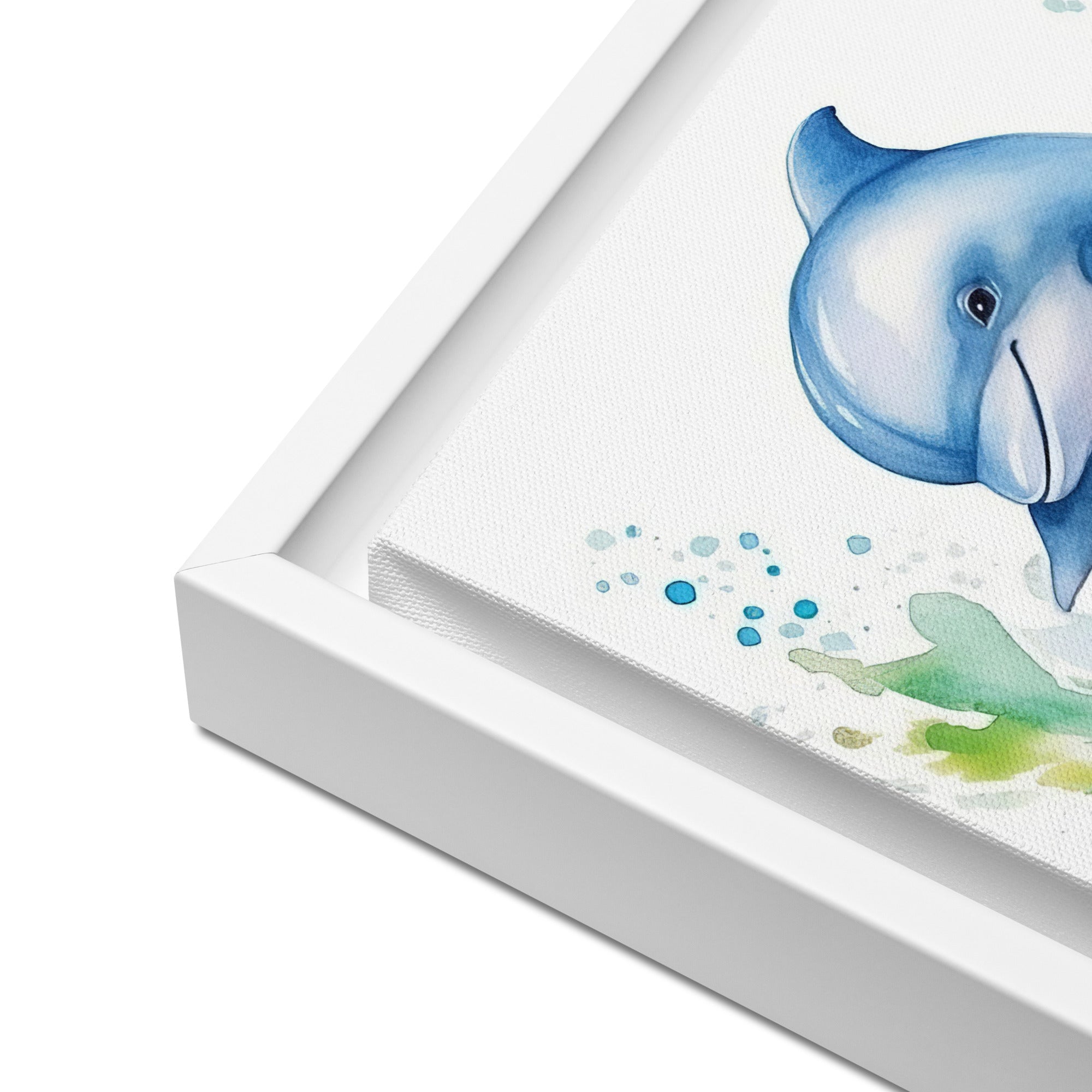 Dolphin Art Framed Canvas