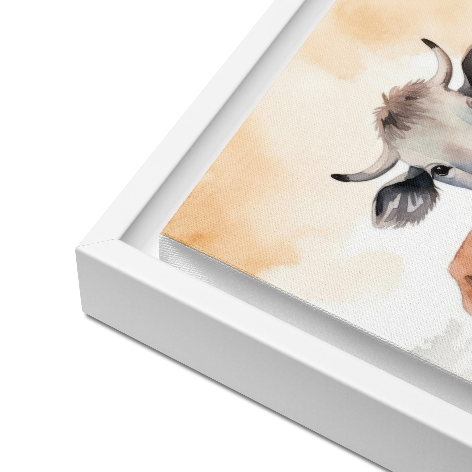 Cow Art Framed Canvas